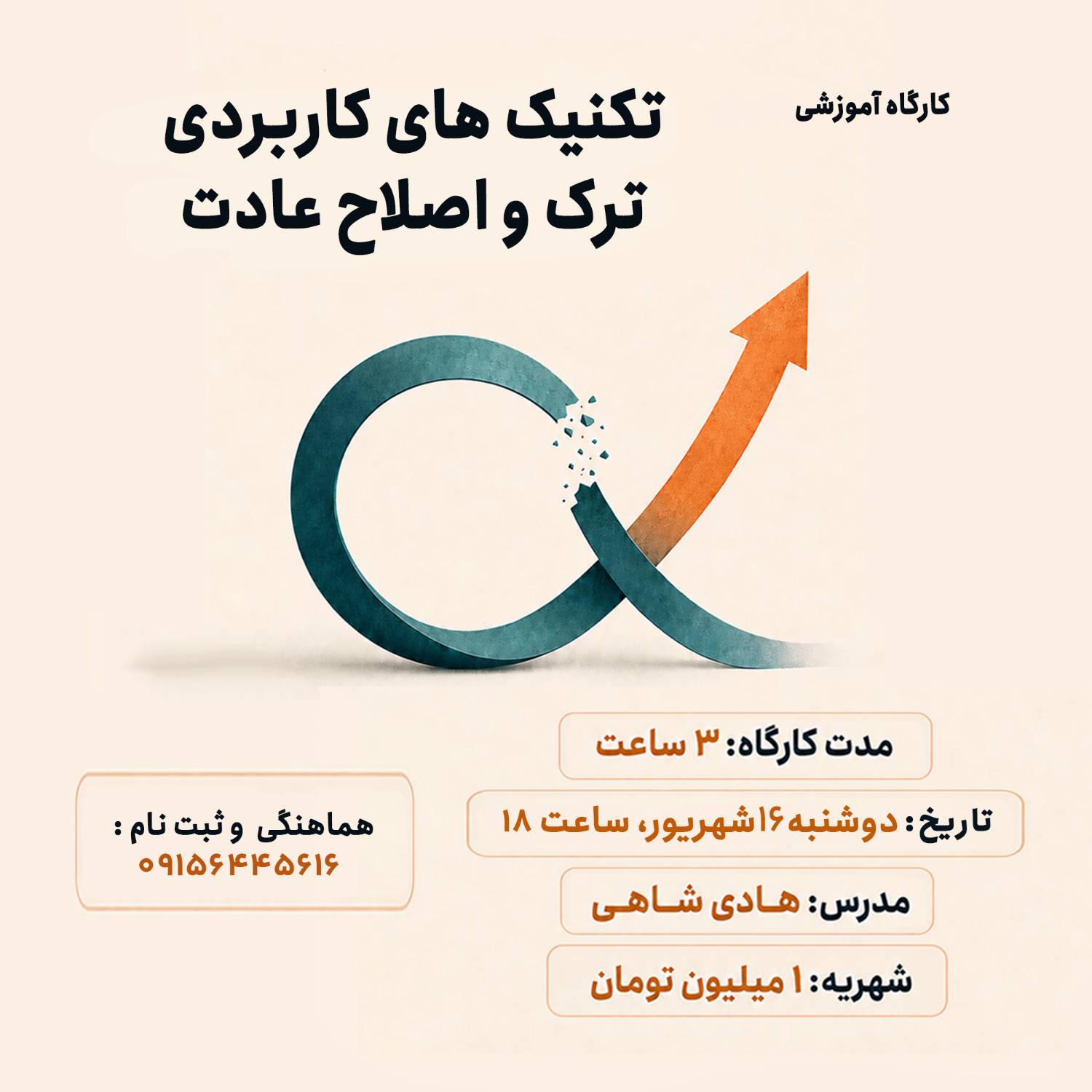 کارگاه آموزشی تکنیک های کاربردی ترک و اصلاح عادت ها / هادی شاهی / کافه اقتصاد